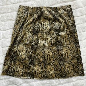 Vintage Metallic Gold Snakeskin Velvet Skirt Sz S